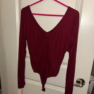 burgandy bodysuit